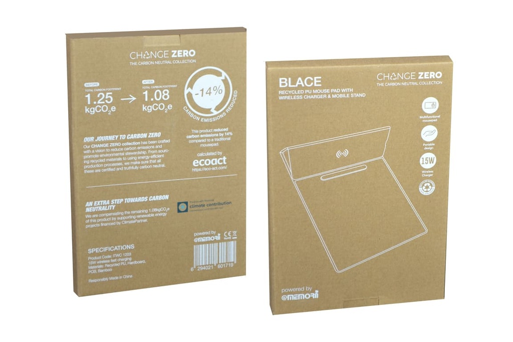 BLACE - CHANGE ZERO Recycled PU 15W Wireless Mousepad & Desk Organizer - Green