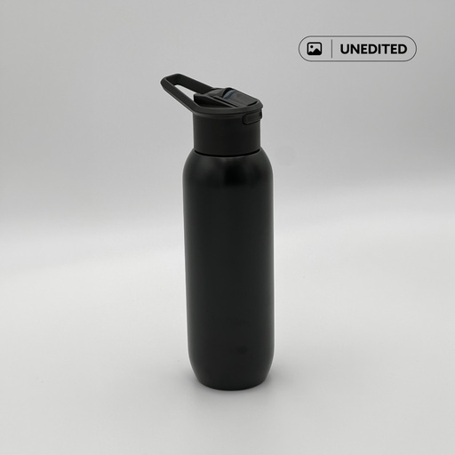 TOLEDO - Hans Larsen Double Wall Bottle with Straw  600 ml - Black 