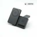ARGENE - @memorii Magfold 3 in 1 Wireless Charger Stand - Metallic Grey