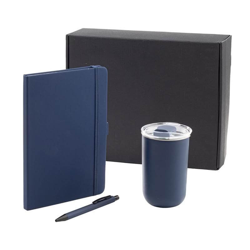 HEVIZ - Giftology Set of Tumbler, A5 Notebook and Pen - Navy Blue