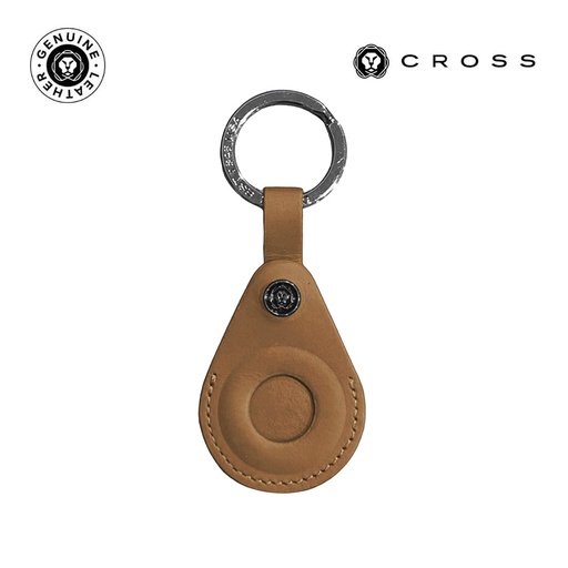 [LACR 2035] CROSS Leather Airtag Key Ring - Mocha
